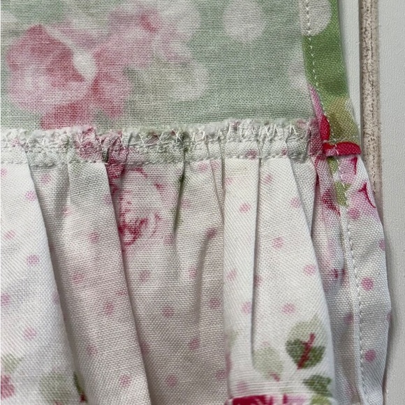 Shabby Cottage Roses Farmhouse Green Decorative Tea Dish Towel and Pot Holder - Picture 6 of 9